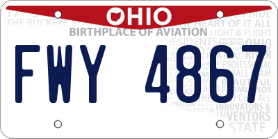 OH license plate FWY4867