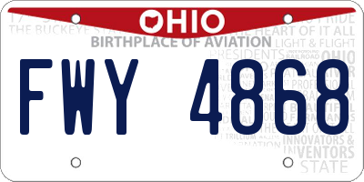OH license plate FWY4868