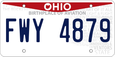 OH license plate FWY4879