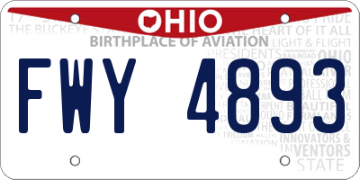 OH license plate FWY4893