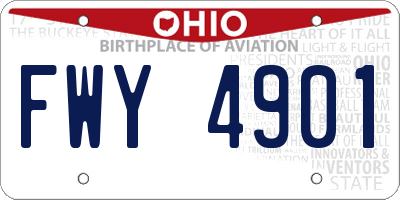 OH license plate FWY4901