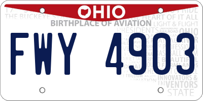 OH license plate FWY4903