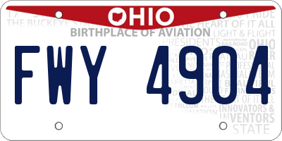 OH license plate FWY4904