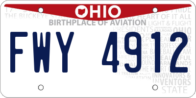 OH license plate FWY4912