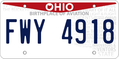 OH license plate FWY4918
