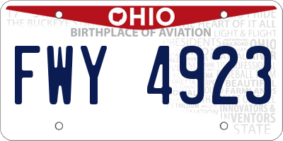 OH license plate FWY4923