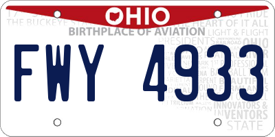 OH license plate FWY4933