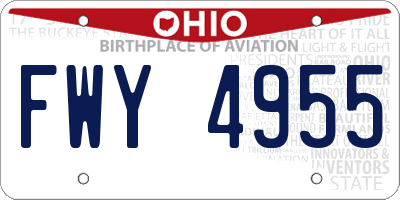 OH license plate FWY4955