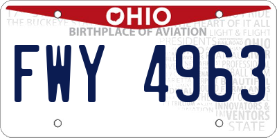 OH license plate FWY4963