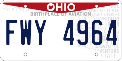 OH license plate FWY4964