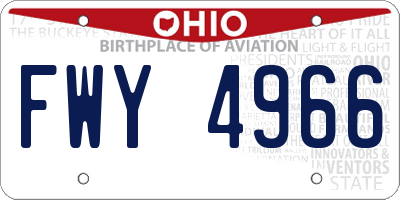 OH license plate FWY4966