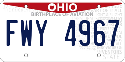 OH license plate FWY4967