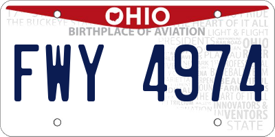 OH license plate FWY4974