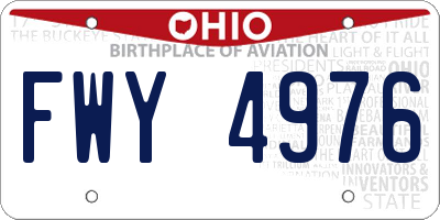 OH license plate FWY4976
