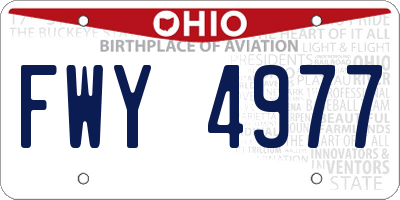 OH license plate FWY4977