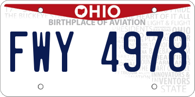 OH license plate FWY4978