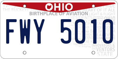 OH license plate FWY5010