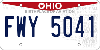 OH license plate FWY5041