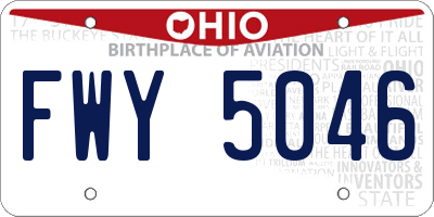 OH license plate FWY5046