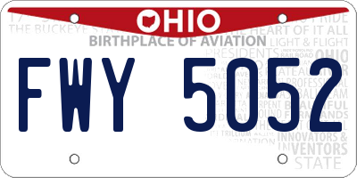 OH license plate FWY5052