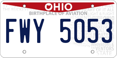 OH license plate FWY5053