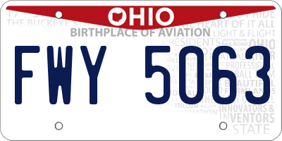 OH license plate FWY5063