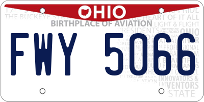 OH license plate FWY5066