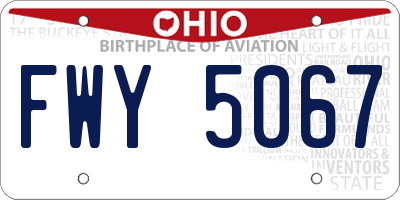 OH license plate FWY5067