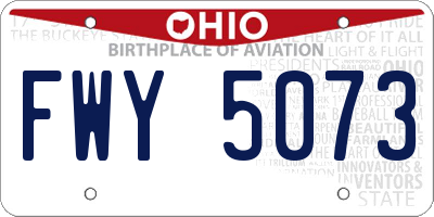 OH license plate FWY5073