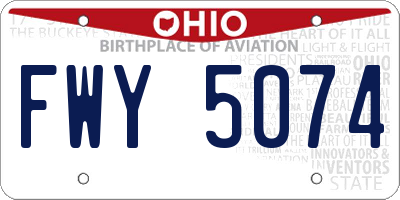 OH license plate FWY5074