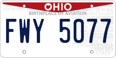 OH license plate FWY5077
