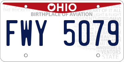 OH license plate FWY5079