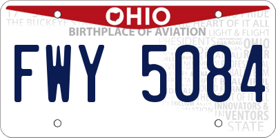 OH license plate FWY5084