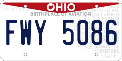 OH license plate FWY5086
