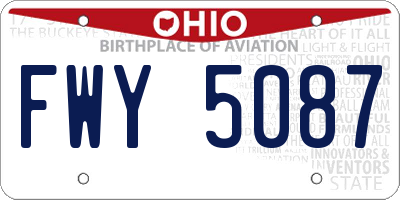 OH license plate FWY5087