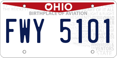 OH license plate FWY5101