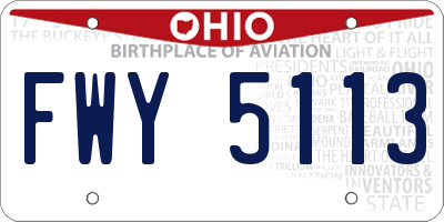 OH license plate FWY5113
