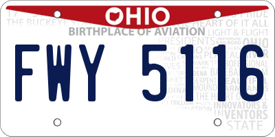 OH license plate FWY5116