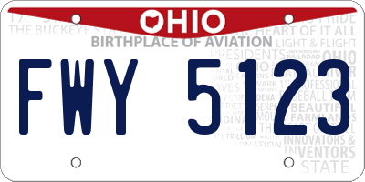 OH license plate FWY5123