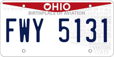 OH license plate FWY5131