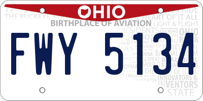 OH license plate FWY5134