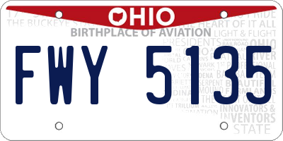 OH license plate FWY5135