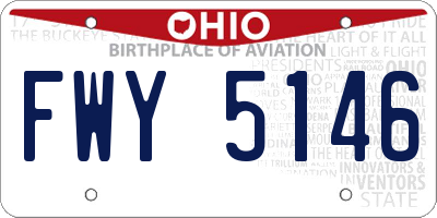 OH license plate FWY5146