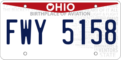 OH license plate FWY5158
