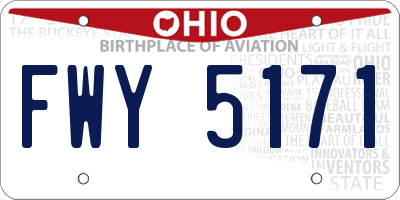 OH license plate FWY5171