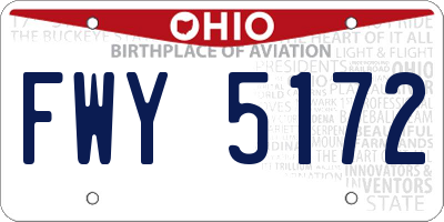 OH license plate FWY5172
