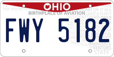OH license plate FWY5182