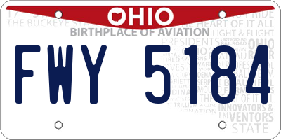 OH license plate FWY5184