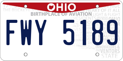 OH license plate FWY5189