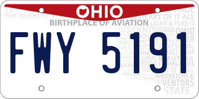 OH license plate FWY5191